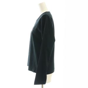 PINK HOUSE 25SS ホワイトローズプリントカットソー 長袖 3 黒 ブラック /AT OS