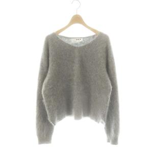 カシミヤVネックニット セーター 長袖 S グレー /AT OS SH