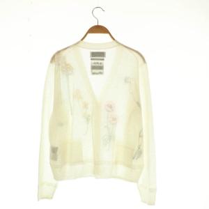 MUVEIL 25SS ガーデニング刺繍カーディガン シアー ビジュー 36 オフホワイト