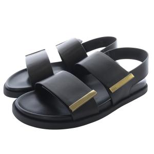 2ストラップ サンダル レザー 35 ブラック