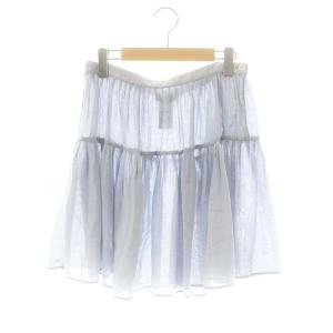 24SS コットン タック フレアスカート 38 ライトブルー /MI OS
