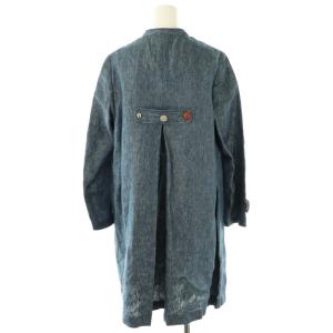 haupia デニムコート ノーカラー ロング 38 紺 ネイビー /AT OS