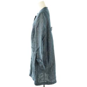 haupia デニムコート ノーカラー ロング 38 紺 ネイビー /AT OS