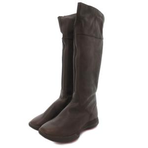 EASYTONE REEPRAISE ロングブーツ ジョッキー レザー 24.5cm 茶 ブラウン /JS