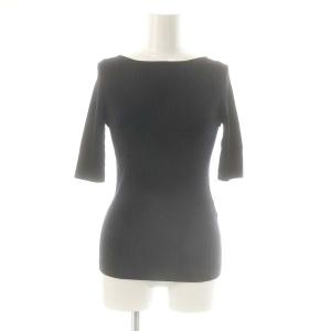 ハーフスリーブボートネックニット リブ F ネイビー /HK OS