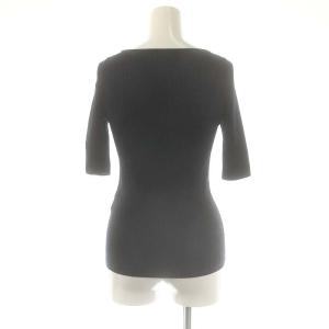 ESTNATION ハーフスリーブボートネックニット リブ F ネイビー /HK OS