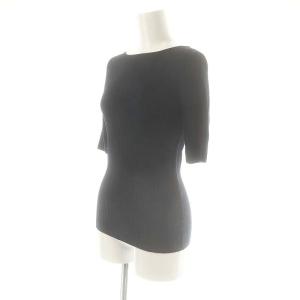 ESTNATION ハーフスリーブボートネックニット リブ F ネイビー /HK OS