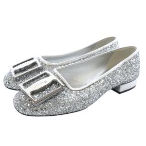 MYRNA グリッター フラットパンプス 6.5 シルバー色 /SR5