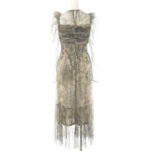 SNIDEL Sustainableプリーツチュールワンピース マキシ ロング シアー 0 グレー /AT OS