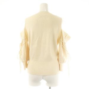 SNIDEL シースルーショルダーニットプルオーバー 七分袖 F アイボリー /DF OS