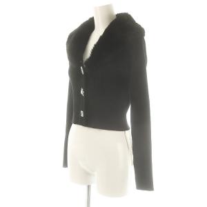 Lily Brown LilyBrown キャンディストック CANDY STOCK 23AW ファー衿ニットカーディガン ボレロ ビジュー F