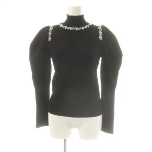 Sustainable ビジュートリミングニットプルオーバー 長袖 F ブラック /DF OS