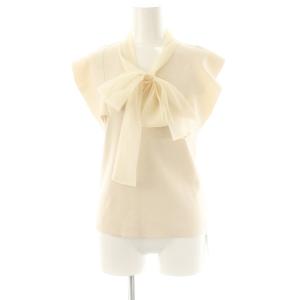 シアーボウタイニットプルオーバー ノースリーブ F アイボリー /DF OS