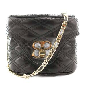 タグ付き 23SS チェーンミニバッグ ショルダー 斜め掛け クロスボディ キルティング 黒 ブラック