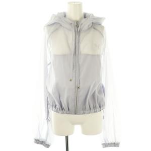 ×FRAY I.D 25SS シアーオーガンジーショートブルゾン パーカー M スモークブルー /ES