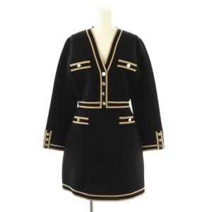 24AW Kendra セータードレス ワンピース ニット バイカラー S 黒 ベージュ /MI OS