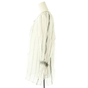 23区 R ×LIBECO リネン シャツ 長袖 ストライプ 46 白 ホワイト グレー /AT OS