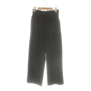 ナイロンストレッチワイドパンツ 36 黒 ブラック /AQ OS