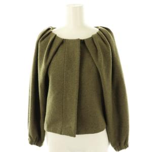 Diagram GRACE CONTINENTAL セットアップ パフスリーブ ノーカラージャケット フレアスカート ウール 36 38 スモークグリーン