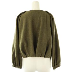 Diagram GRACE CONTINENTAL セットアップ パフスリーブ ノーカラージャケット フレアスカート ウール 36 38 スモークグリーン