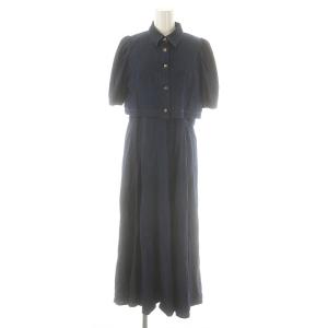 23SS レイヤードデニムワンピース ブラウス シャツ 38 青 /MI OS