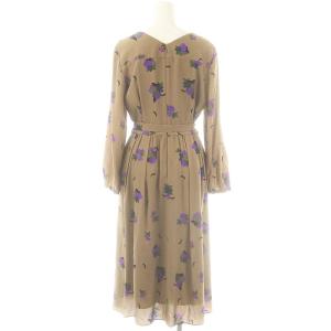 Grace Class フラワーカシュクールワンピース ウエストリボン付き 36 茶 マルチカラー /MI OS SH