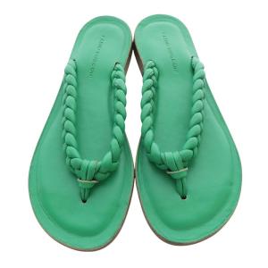 FABIO RUSCONI トングフラットサンダル  レザー 37 緑 グリーン /SR39 SH