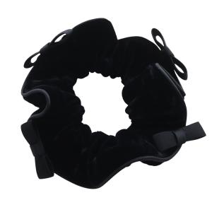 ベロア ミニリボン シュシュ ブラック