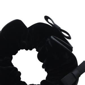 Alexandre De Paris ベロア ミニリボン シュシュ ブラック