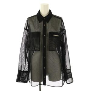 25SS メッシュオーバーシャツ 36 黒 /MI OS