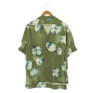Acne Studios ELMS PRINT オープンカラーシャツ 総柄 46 カーキ 青 白 /MI OS SH