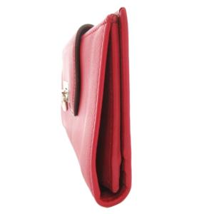 Salvatore Ferragamo ガンチーニ 二つ折り長財布 ウォレット ロゴ 小銭入れあり レザー 赤 レッド /GV