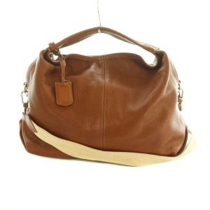 2WAYバッグ ハンドバッグ ショルダーバッグ レザー 茶 /MI OS