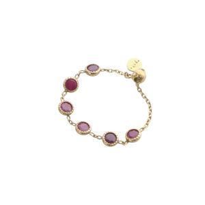 ルビーチェーンリング 指輪 K10YG 14号 イエローゴールド /SR22