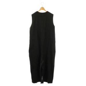 mizuiro ind mizuiroind ウールカシミヤ混クルーネックサロペット 黒 /MI OS