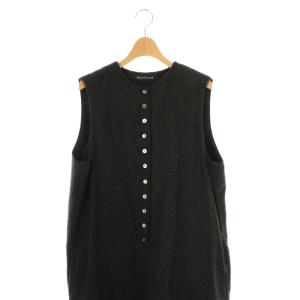 mizuiro ind mizuiroind ウールカシミヤ混クルーネックサロペット 黒 /MI OS