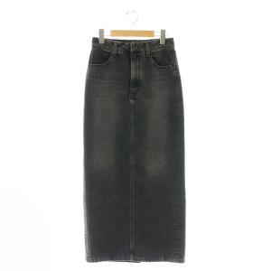 23AW デニムストレートタイトスカート マキシ ロング 0 黒 ブラック /AT OS