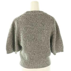 FRAY I.D 24SS パフスリーブコンパクトニット セーター 五分袖 F 黒 ブラック 白 ホワイト /AT OS