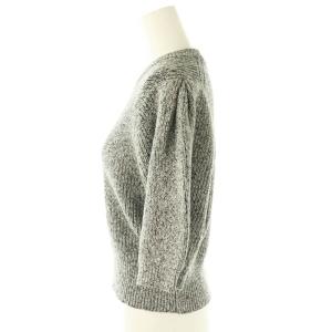 FRAY I.D 24SS パフスリーブコンパクトニット セーター 五分袖 F 黒 ブラック 白 ホワイト /AT OS