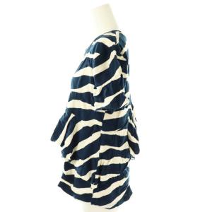 gomme ティアード ボーダー柄 Tシャツ カットソー 半袖 M ブルー オフホワイト /DF OS