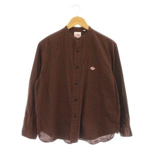 COTTON TWILL BAND COLLAR SHIRT L/S シャツ バンドカラー チェック 36