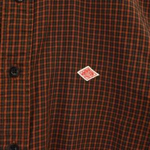 DANTON COTTON TWILL BAND COLLAR SHIRT L/S シャツ バンドカラー チェック 36