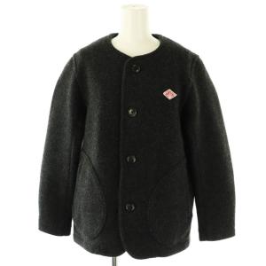 DANTON ウールモッサノーカラーコート ショート丈 36 グレー /AT OS