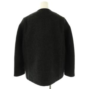 DANTON ウールモッサノーカラーコート ショート丈 36 グレー /AT OS