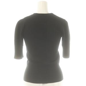 agnes b. Vネック 半袖 ニット セーター 1 ブラック /ES OS