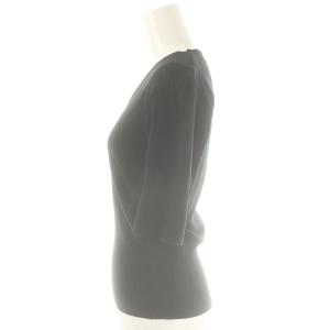 agnes b. Vネック 半袖 ニット セーター 1 ブラック /ES OS