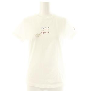 トカゲ ロゴ 刺繍 半袖 Tシャツ カットソー T1 ホワイト /DF OS