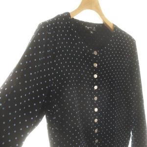 agnes b. ロゴボタン ドット カーディガン クルーネック T2 黒 ブラック /AT OS