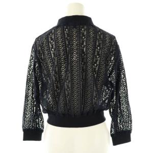 To b. by agnes b. レース ジップアップ ブルゾン 七分袖 36 紺 ネイビー /AT OS