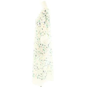 agnes b. 総柄 ロゴ Vネック 五分袖 ワンピース ミモレ ロング 1 白 ホワイト /AT OS